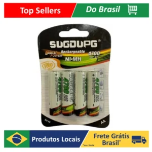 Pilha AA Sugdupg Recarregável De 4700mah 4 Unidades